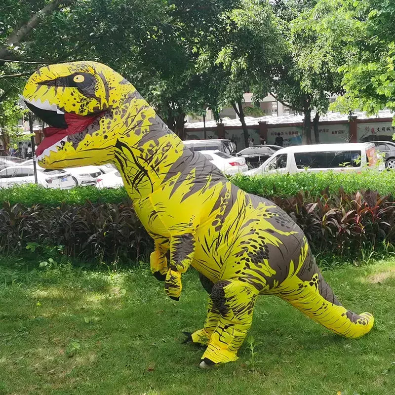 Adulto crianças trajes de dinossauro inflável terno vestido anime festa cosplay carnaval purim traje de halloween para homem mulher