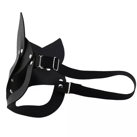 Meia face gato cosplay máscara de couro feminino olho cosplay festa de halloween pu meia máscara facial adulto suprimentos de jogo adulto jogo