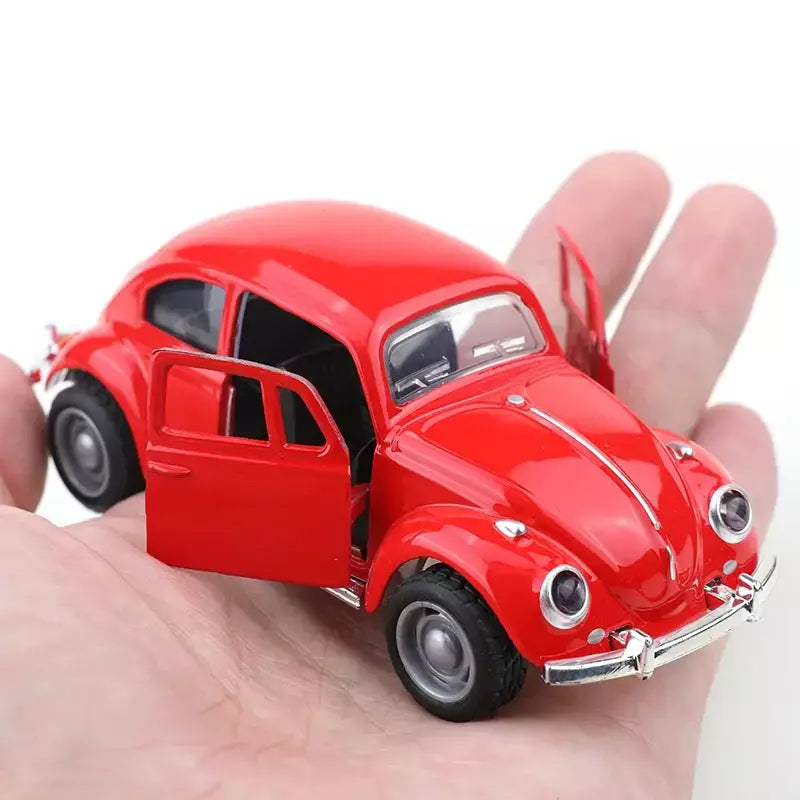 (Ensacado) 1:8 besouro clássico fofo, modelo de carro de liga, veículo simulado, carro de liga infantil, modelo de brinquedo de menino, enfeites de carro