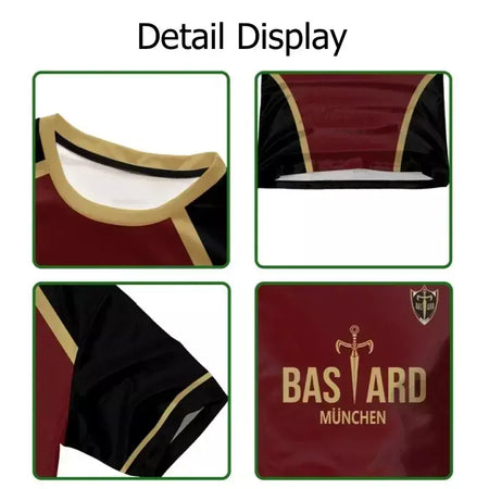 Anime azul bloqueio michael kaiser conjunto trajes cosplay isagi bastardo munchen ness futebol toda camisa impressão 3d reo uniforme de futebol