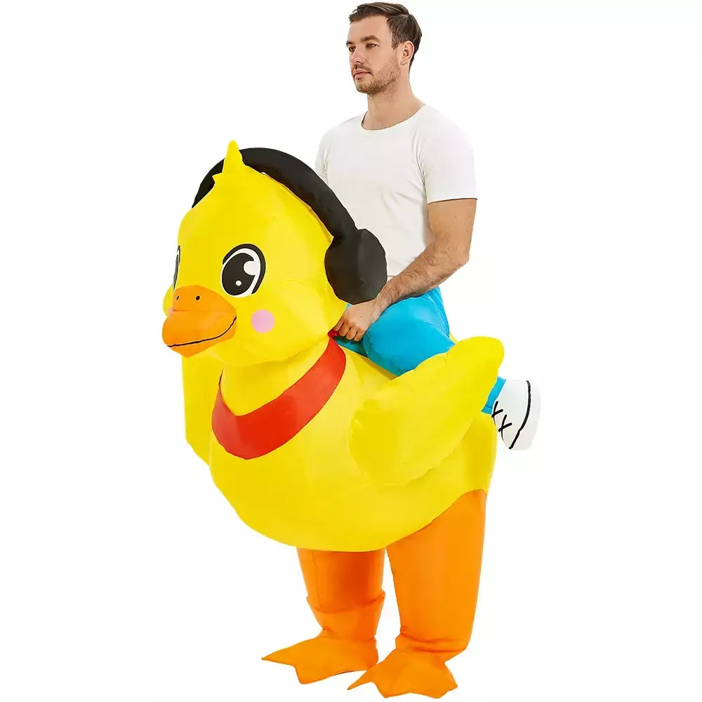 Adulto galo inflável traje engraçado unicórnio elk animais terno inflável halloween carnaval meio corpo explodir terno para cosplay