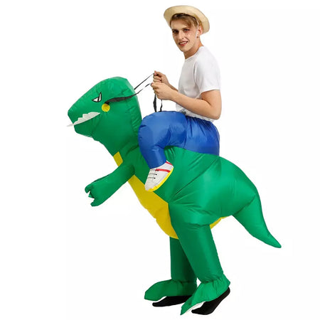 Adulto trajes de dinossauro inflável halloween anime festa cosplay disfraz purim mascote listrado role play roupas para homem mulher