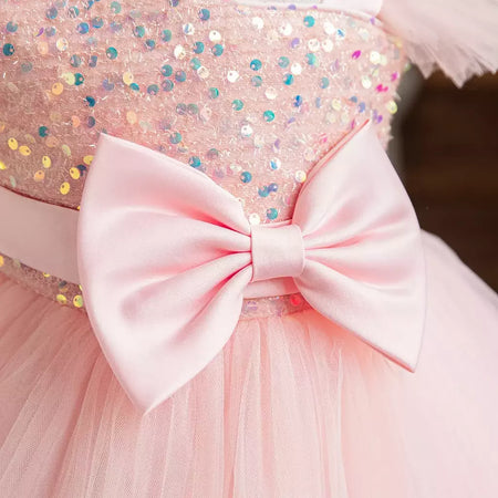 Vestidos de lantejoulas princesa feminina, vestido de batismo, festa de casamento infantil, Natal, vestido novo de luxo, 2022