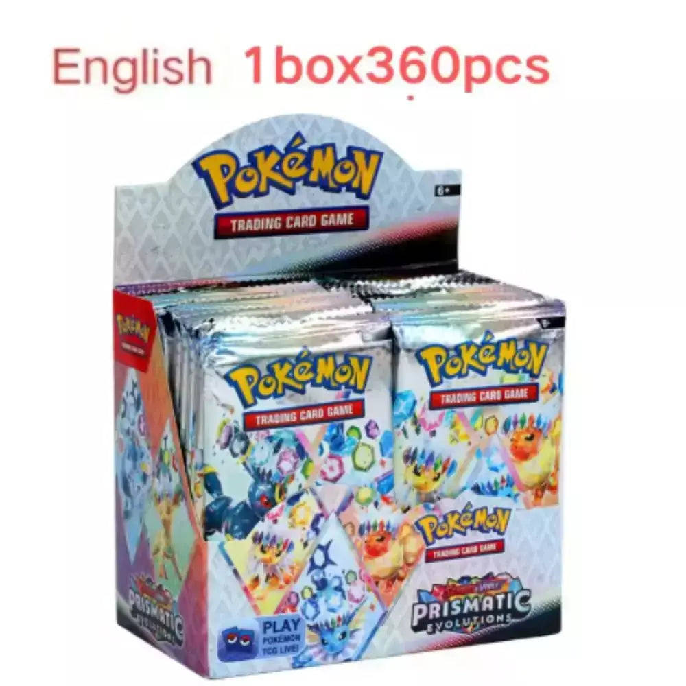 Evolutions prismáticas 360 peças cartão pokemon viagem juntos coroa stellar 151 ultra prisma inglês impulsionador cartão de transação de batalha