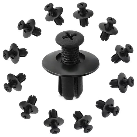 300/50 pçs 8mm fixadores de plástico parafusos universal pára-choques do carro rebites pretos fixador do carro push pin clipes acessórios automóveis