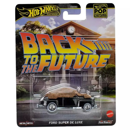 Original hot wheels premium carro cultura pop de volta para o futuro brinquedos para meninos 1/64 diecast time machine ford super de luxo presente