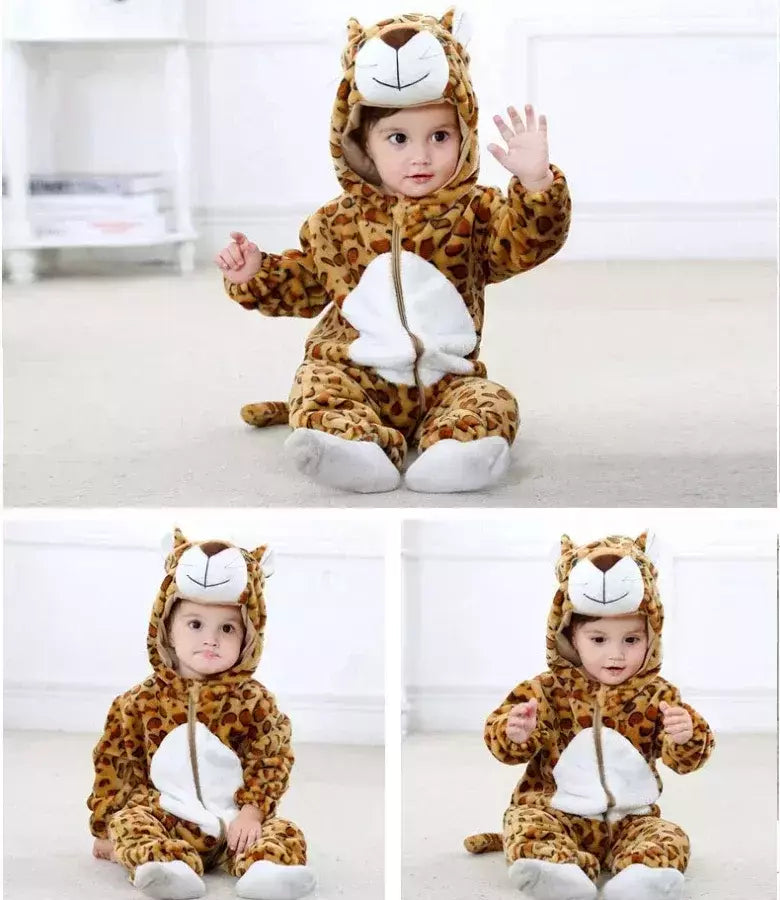 Macacão de flanela para bebés, Macacão Kigurumi, Macaco, Unicórnio, Vaca, Leão, Animal Cosplay, Pijama para 1 a 4 anos Crianças, Meninos, Inverno