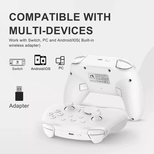MOBAPAD N1 HD Branco – Controlador Sem Fio para Nintendo Switch & Switch 2, Sticks Hall-Effect, HD Rumble, 6 Eixos, NFC