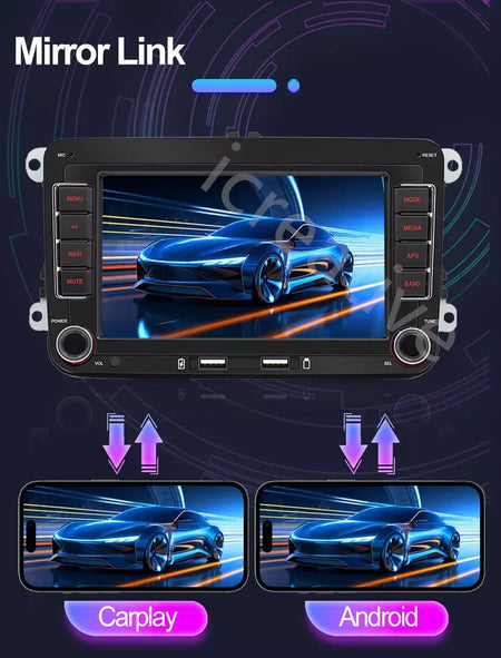 2din rádio do carro android para volkswagen golf 5 6 polo passat b6 b7 cc skoda jetta universal multimídia carplay wifi navegação gps
