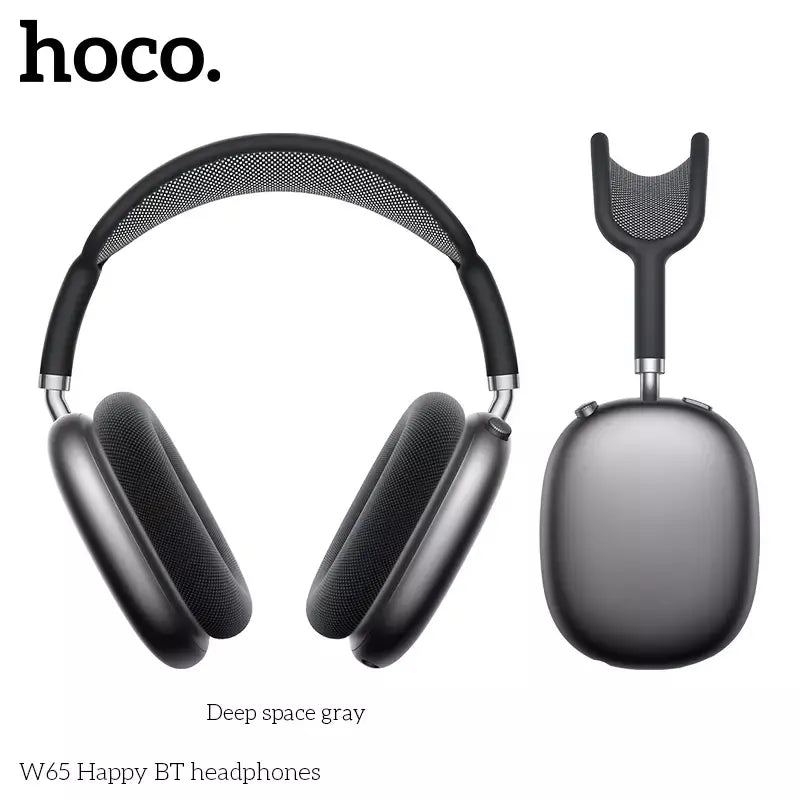 Hoco w65 novo bluetooth 5.4 fone de ouvido sobre a orelha grandes fones alta fidelidade áudio música esporte jogos para iphone android com microfone