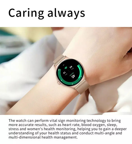 Para huawei novo ultra fino amoled relógio inteligente tela feminina sempre exibir tempo freqüência cardíaca bt chamando high-end moda smartwatch