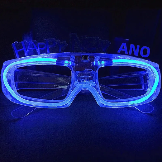 Feliz ano novo led piscando óculos brilhantes iluminar crianças brinquedos brilho festa decoração suprimentos natal