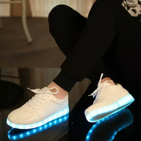 Maogu 2024 adulto unissex das mulheres dos homens criança tênis luminosos brilhante carga usb meninos led colorido light-up sapatos meninas calçados