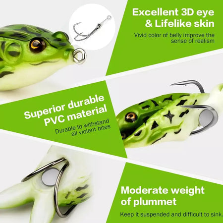 Topwater sapo isca baixo truta iscas de pesca kit conjunto realista prop sapo macio swimbait flutuante com ganchos malhas