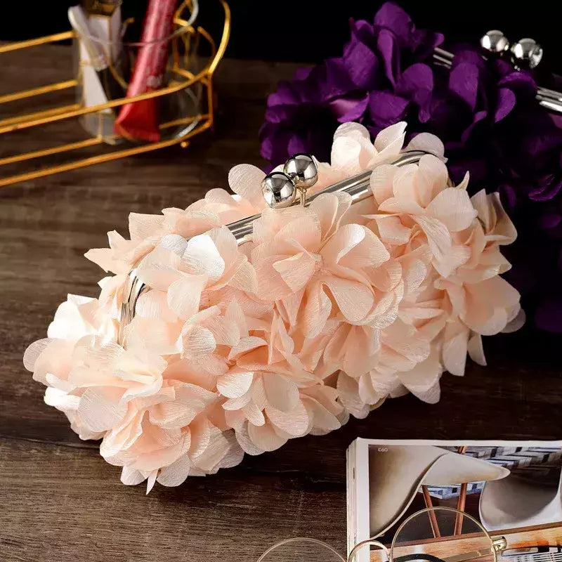 Bolsa de embreagem floral para mulheres, bolsa de casamento para noivas e senhoras, 8 cores, branco, azul, roxo, sacos de flores de noite