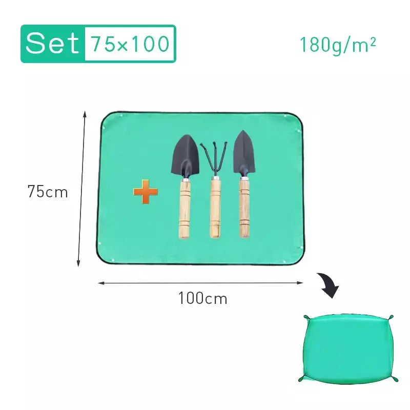 Tapete de plantio dobrável à prova d'água, tapete de jardim para vaso de flores, transplante, mistura de solo, ferramenta de poda de plantas