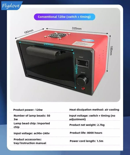 Caixa de cura uv forno de lâmpada ultravioleta 365nm 395nm 405nm led uv forno para resina uv tela flexível rápida manutenção do telefone móvel