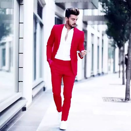 Ternos casuais masculinos de negócios para casamento, smoking masculino, terno de negócio justo, lapela de pico, Terno, traje masculino, 2 peças