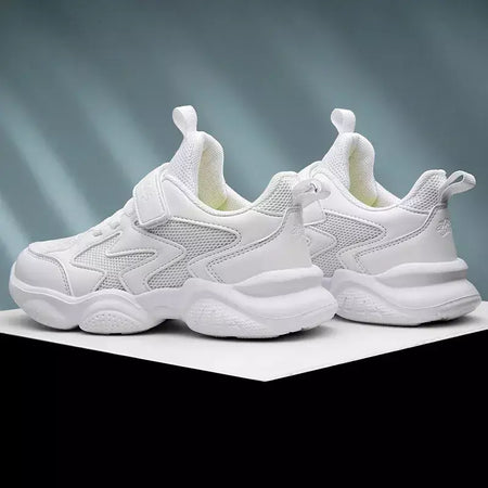 Branco crianças sapatos para meninos e meninas moda crianças confortáveis tênis respiráveis antiderrapante escola casual calçado de caminhada