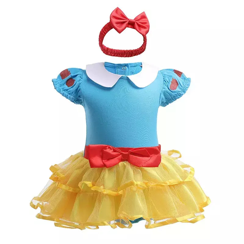 Baby Romper TUTU Vestido Com Headband Infantil Baby Princess Girl Roupas Tamanho 3-18M Cute Design Baby Dress Party Trajes