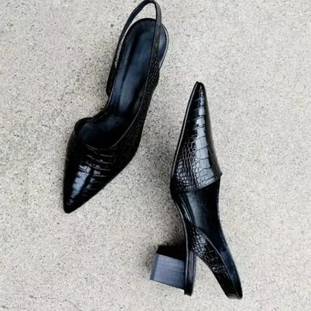 Mulheres apontou dedos bombas meados de salto grosso sandálias estilingue sapatos verão nova mulher do vintage senhora sandálias femininas chinelos sapatos
