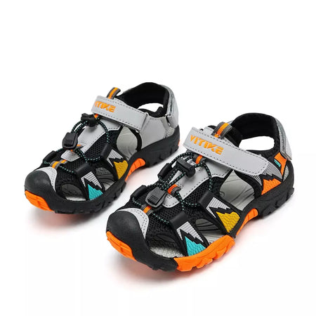 Sandálias esportivas para meninos e meninas, sandálias de verão para crianças, bico fechado, sapatos atléticos de água, sandálias para piscina e praia