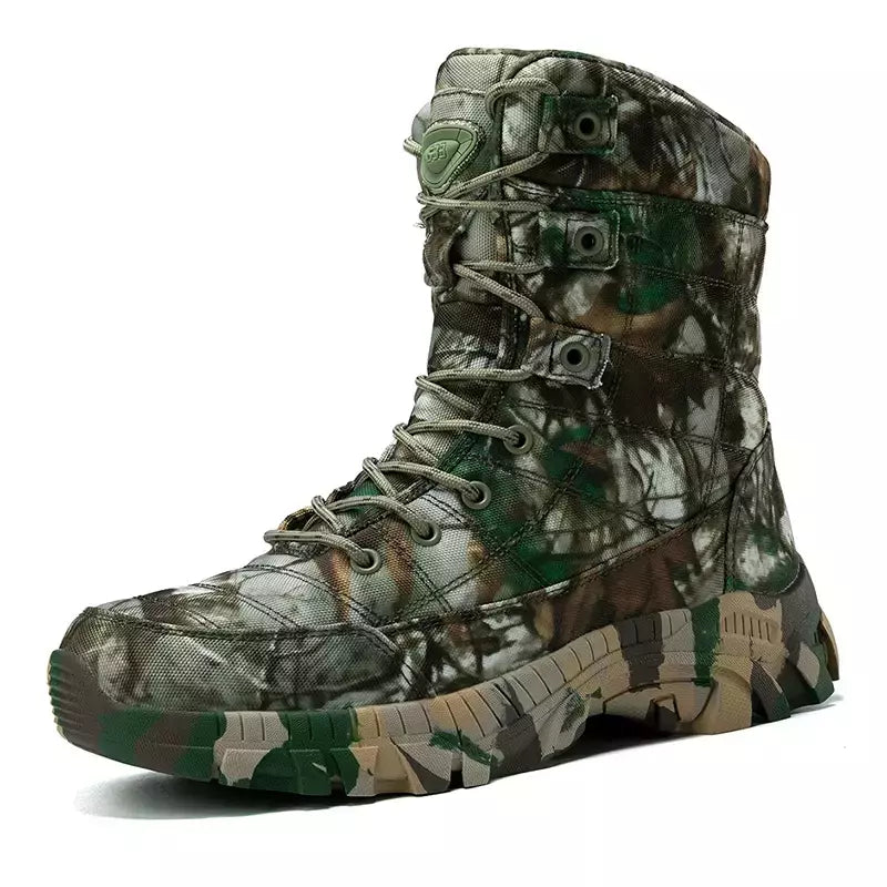 Ankle Boots de couro para homens, Sapatos de caminhada ao ar livre, Desert Combat Boots, Sapatos de segurança do trabalho