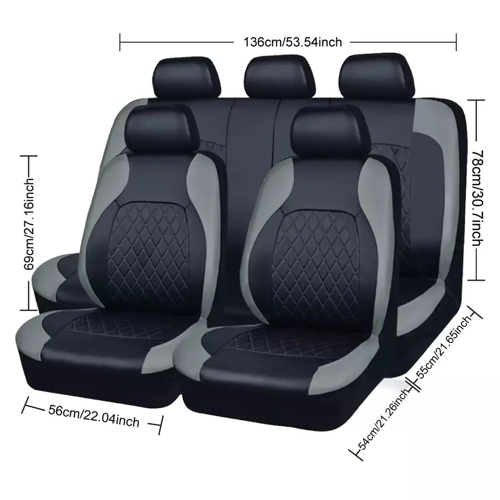 Capa de assento de carro de couro PU para todas as estações, protetor de assento totalmente cercado, à prova d'água, ajuste universal, sedan, suv, captador, assento de caminhão