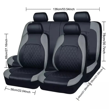 Capa de assento de carro de couro PU para todas as estações, protetor de assento totalmente cercado, à prova d'água, ajuste universal, sedan, suv, captador, assento de caminhão