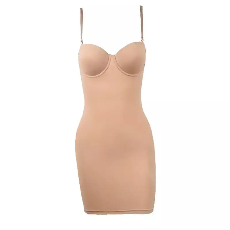 Wechery mulher roupas tubo de estiramento emagrecimento corpo shapewear controle deslizamento coxa comprimento roupa interior branco festa à noite vestidos midi