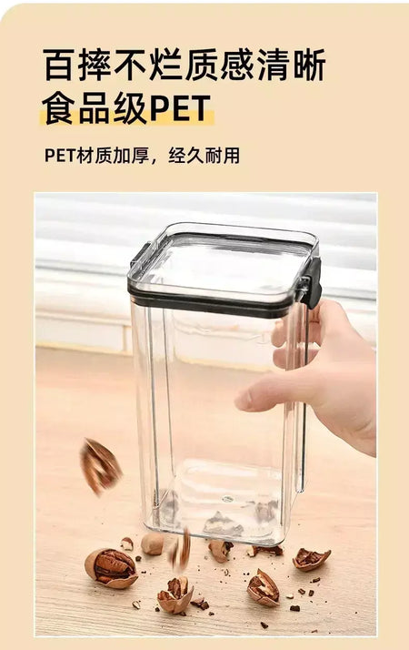Conjuntos de cozinha empilháveis selados, 460-1800ml, caixa de plástico para armazenamento de alimentos, garrafa multigrãos, frutas secas, chá, recipientes de armazenamento