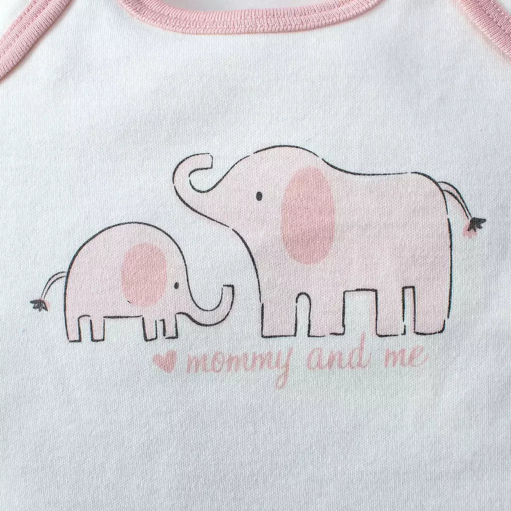 ? 3 pçs verão bebê meninas três peças bodysuit animal reino e elefante carta padrão manga curta bodysuit dia das mães gif