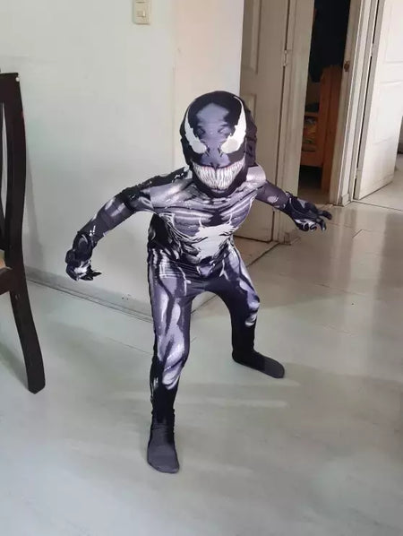 Vendas quentes halloween aranha mancosplay filme para festa terno do homem aranha crianças traje de veneno estilo 3d
