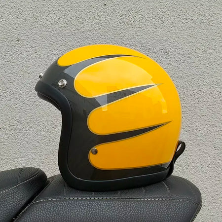 Genuíno vintage tt & cocascos fibra de vidro capacete da motocicleta retro scooter equitação rosto aberto 3/4 jet casco moto capacete dot aprovado