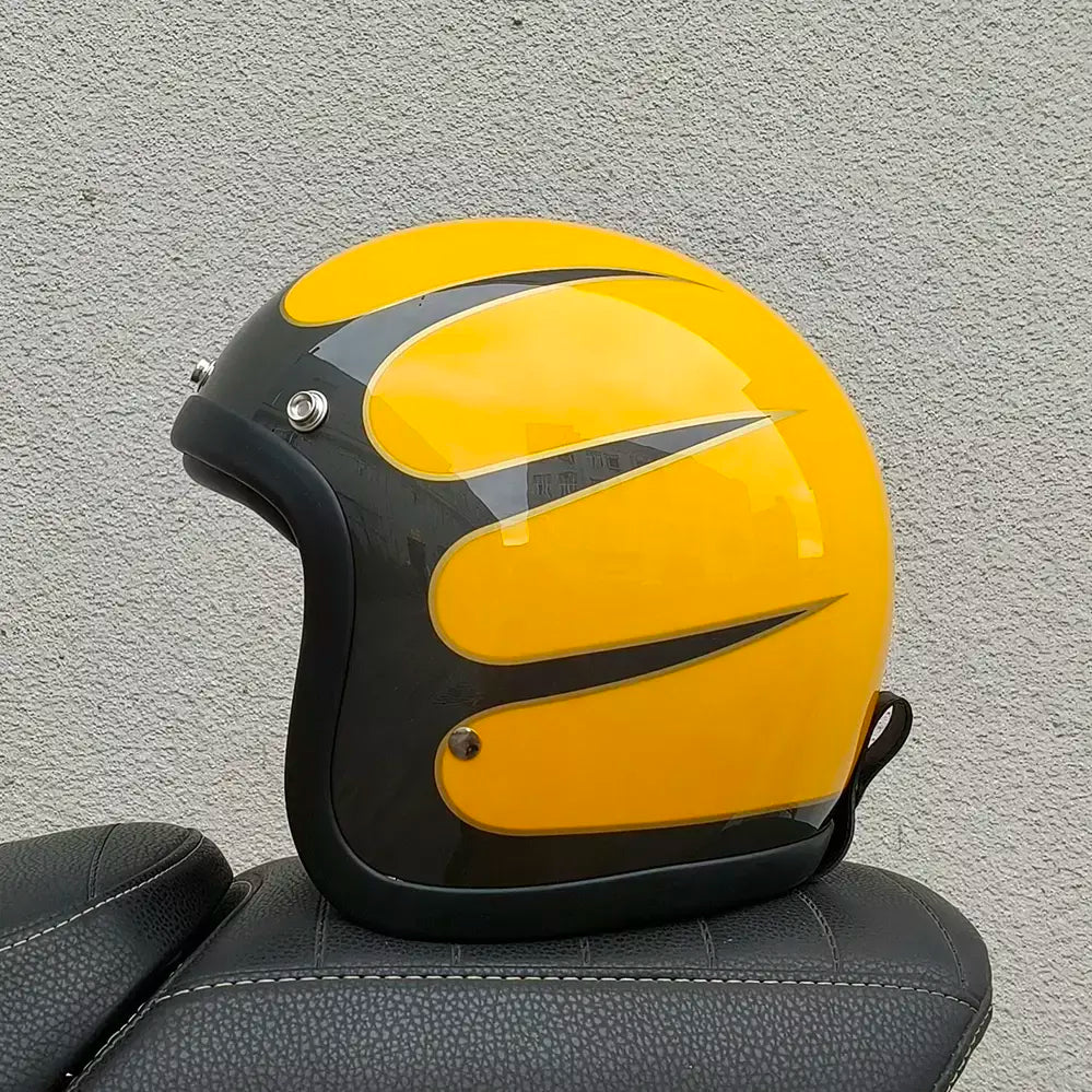 Genuíno vintage tt & cocascos fibra de vidro capacete da motocicleta retro scooter equitação rosto aberto 3/4 jet casco moto capacete dot aprovado