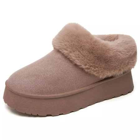 Botas de neve de fundo grosso feminino outono inverno novo estilo casual quente velo forrado pão sapato de algodão transfronteiriço