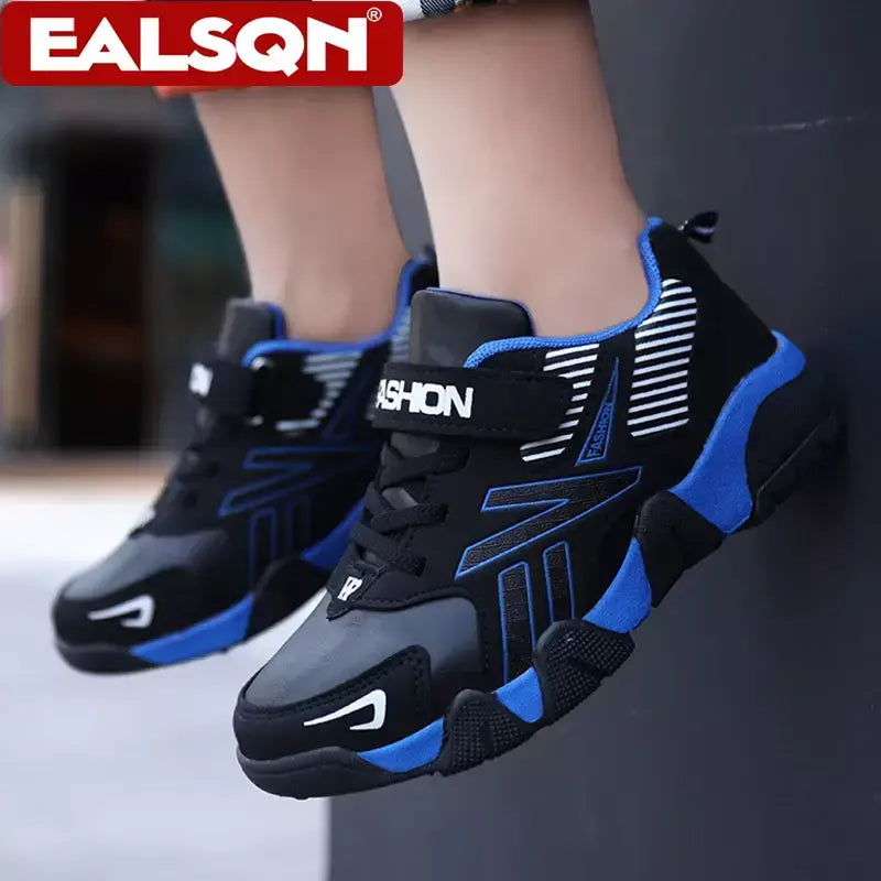 Quatro estações de couro crianças sapatos antiderrapantes ao ar livre tênis caminhada casual meninos esporte tênis tamanho 28-39