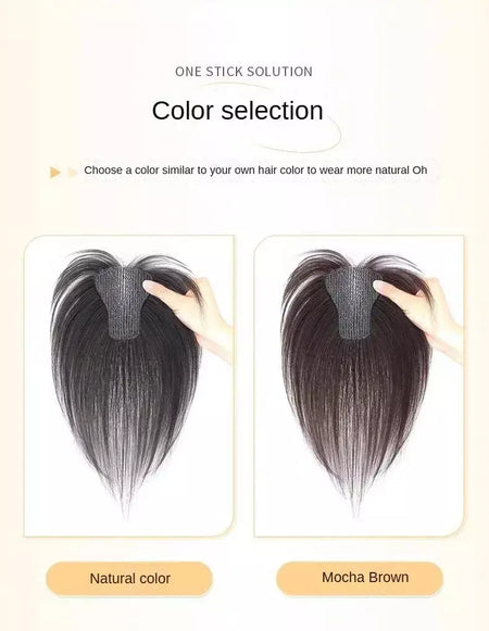 Nenhum clipes de cabelo humano franja francesa gancho e laço pasta mágica toppers para mulheres fácil de usar adesivos de costura remendos de cabelo extensão