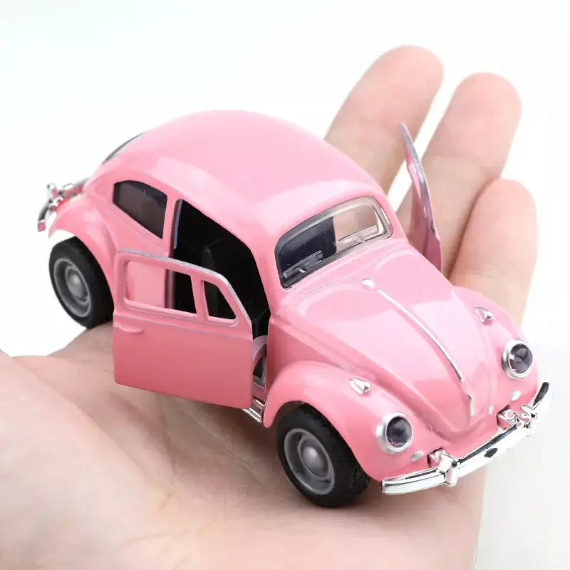 (Ensacado) 1:8 besouro clássico fofo, modelo de carro de liga, veículo simulado, carro de liga infantil, modelo de brinquedo de menino, enfeites de carro