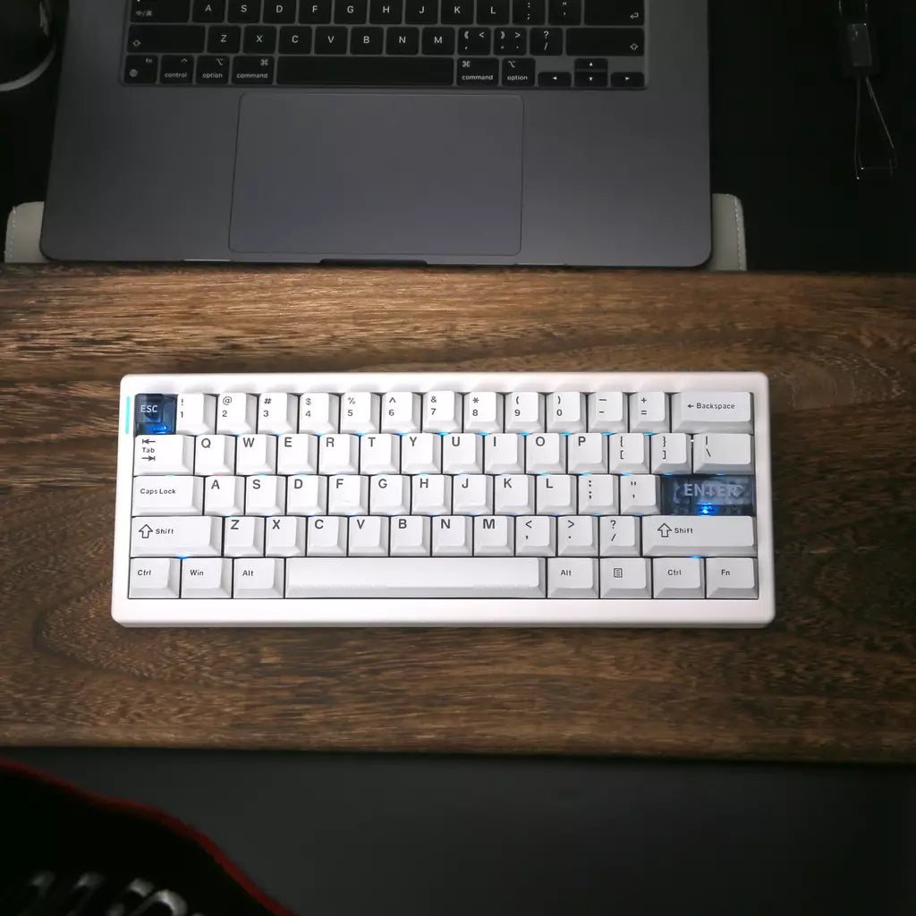 Teclado mecânico qk61, estrutura de junta retroiluminada rgb, 3 modos, 2.4g, bluetooth, sem fio, troca quente, teclado para via/qmk