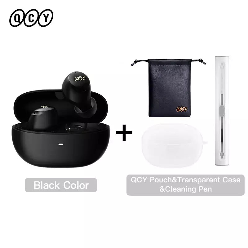 QCY-HT07 ANC Fones De Ouvido Sem Fio, Auscultadores HiFi, Cancelamento de Ruído, Earbuds TWS, 6 Microfone, Chamada AI HD, Reprodução 32H, 40dB, Bluetooth 5.2