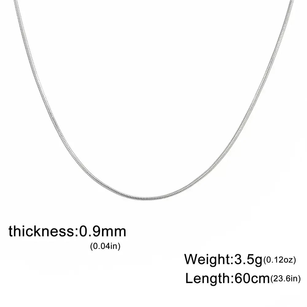 My Shape Rodada Cobra Cadeia Colar para Mulheres Homens Aço Inoxidável Link Cadeia 0.9mm 1.2mm 2mm Cadeia Gargantilha Moda Jóias Presentes