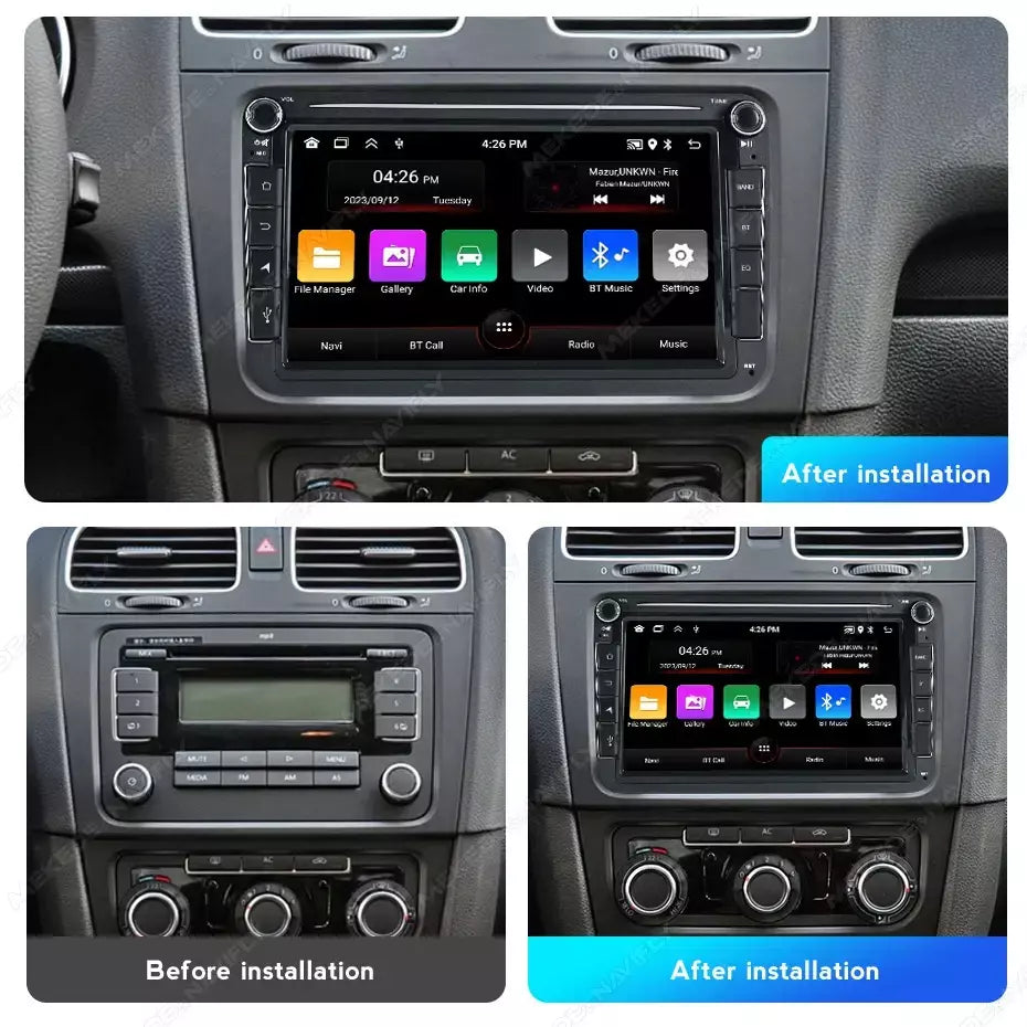 Android 13 sem fio carplay auto carro multimídia player tela ips gps wifi 7/8/9 ''rádio do carro para vw passat golf polo jetta skoda