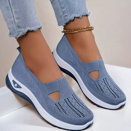 2025 tênis feminino respirável deslizamento em sapatos de caminhada malha baixa superior das mulheres sapatos vulcanizados sola macia sapatos femininos leves