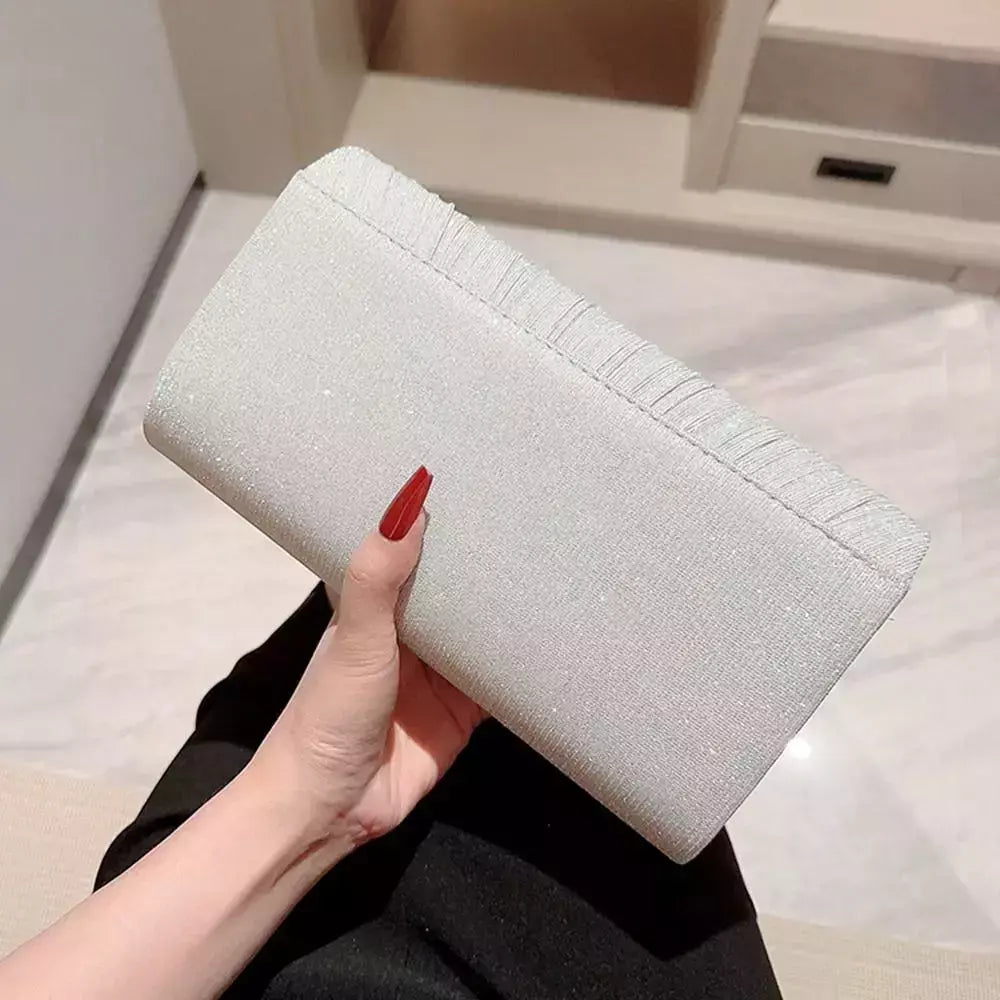 Bolsa de noite prateada dourada para mulheres, moda elegante, embreagem de banquete, bolsa de ombro feminina, festa de casamento