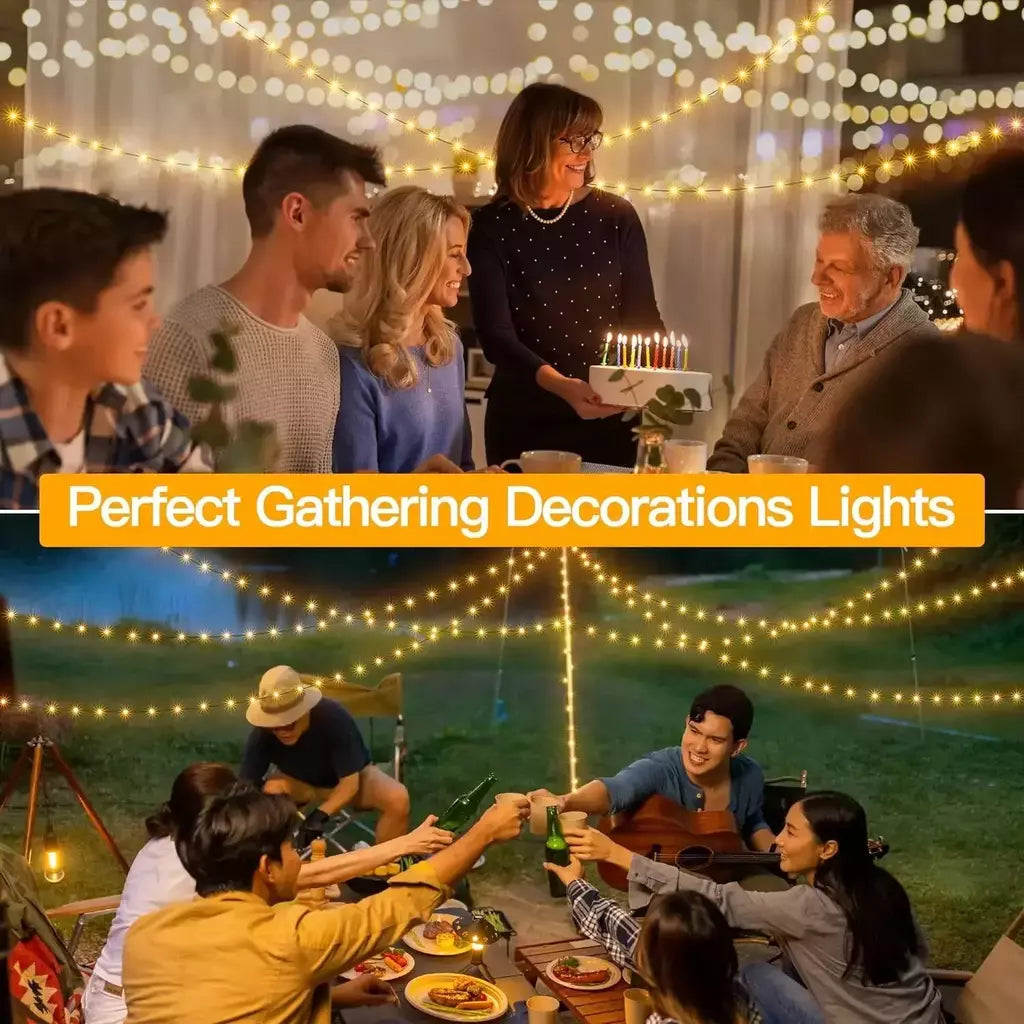 Impermeável Fairy String Lights com controle remoto, guirlanda de Natal, decoração ao ar livre, árvore, rua, casamento, festa, 1pc, 500 LED, 1000LED