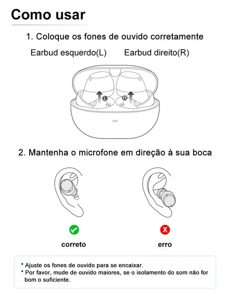 QCY-HT07 ANC Fones De Ouvido Sem Fio, Auscultadores HiFi, Cancelamento de Ruído, Earbuds TWS, 6 Microfone, Chamada AI HD, Reprodução 32H, 40dB, Bluetooth 5.2