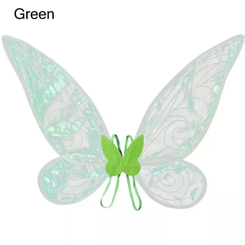 Trajes de halloween para meninas asas de fada borboleta para cosplay trajes brilho fada princesa asas festa favor acessórios