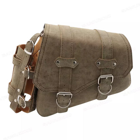 Bolsa de selim lateral de couro pu para motocicleta, adequada para harley sportster xl 883 1200 chopper cruiser cafe racer softail bobber