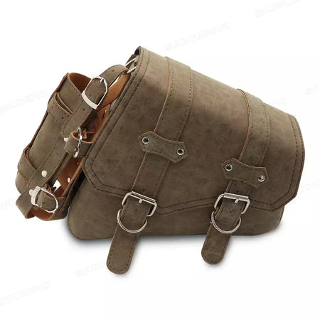 Bolsa de selim lateral de couro pu para motocicleta, adequada para harley sportster xl 883 1200 chopper cruiser cafe racer softail bobber